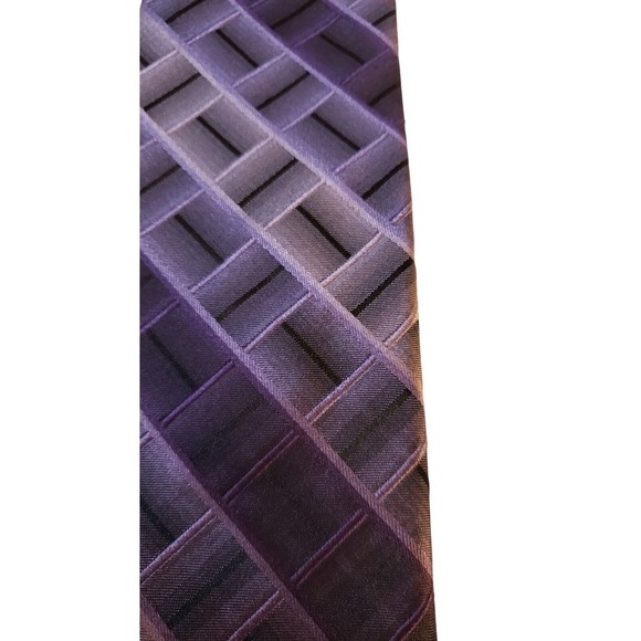 Arrow 100% Silk Tie Purple Geometric Men Necktie Business Work Church Wedding - Picture 2 of 13